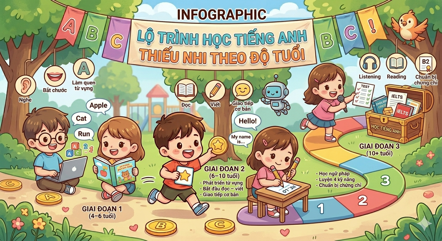 lo trinh hoc tieng anh thieu nhi hieu qua