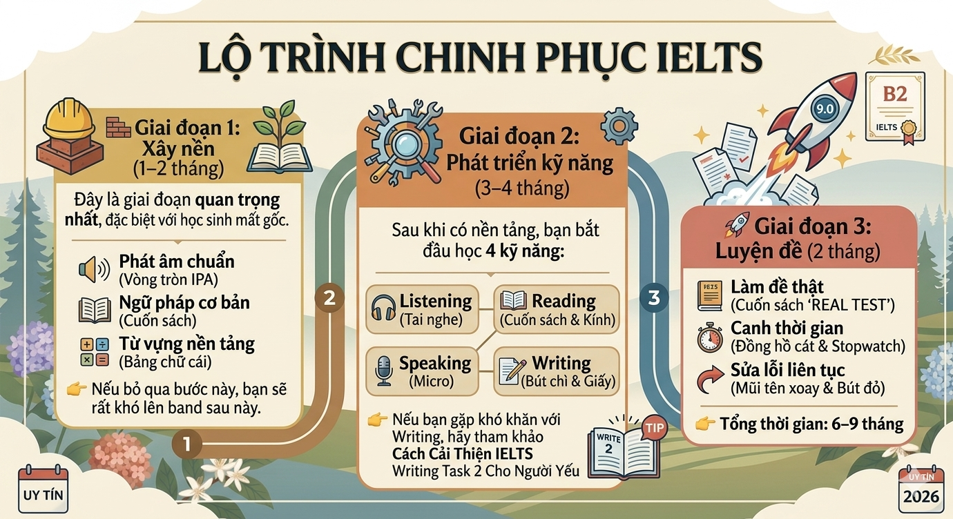 lộ trình IELTS từ 0 đến 6.5