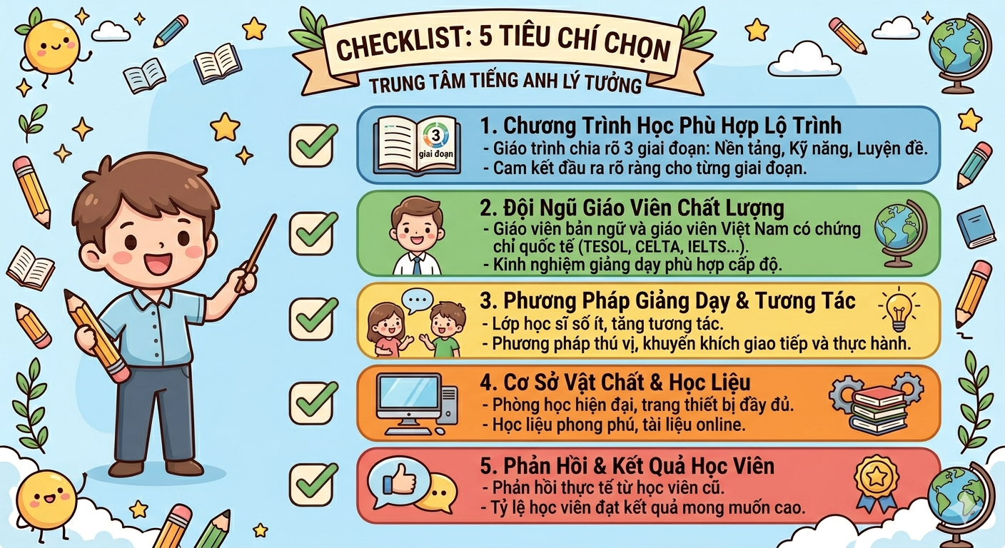 tiêu chí chọn trung tâm IELTS Đà Lạt