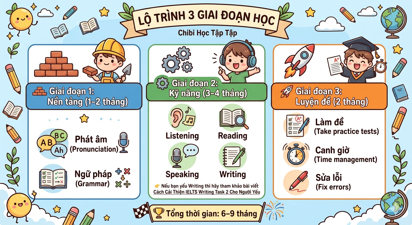 lộ trình học IELTS từ 0 đến 6.5