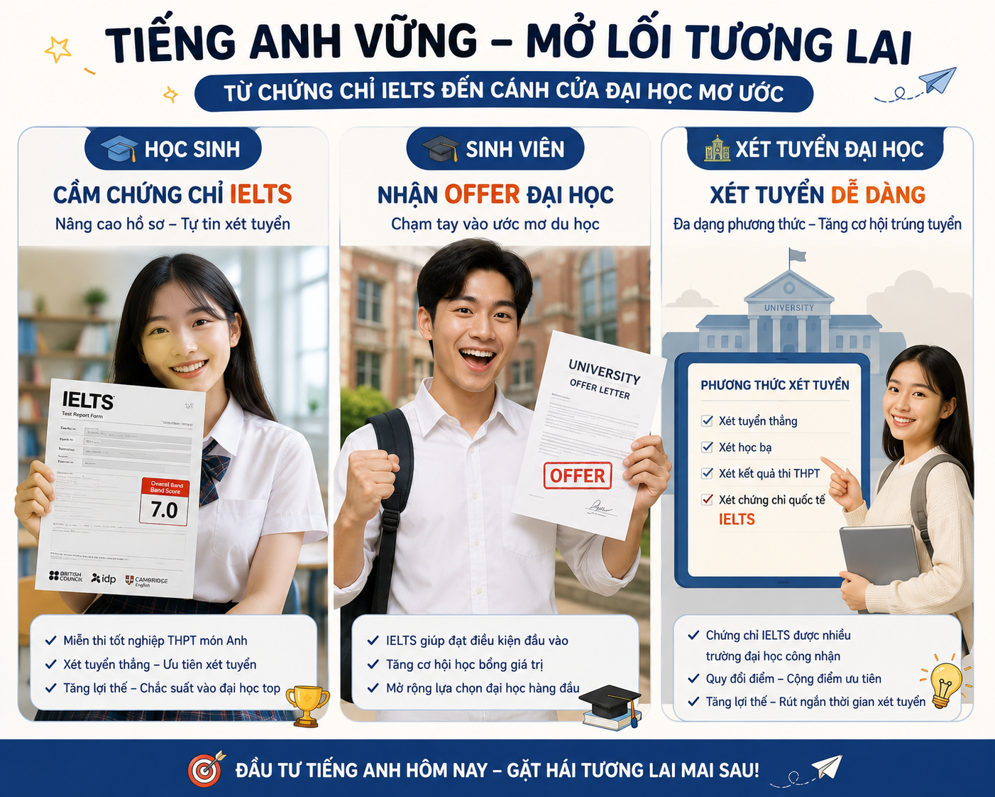 lợi ích IELTS 6.5 cho học sinh sinh viên