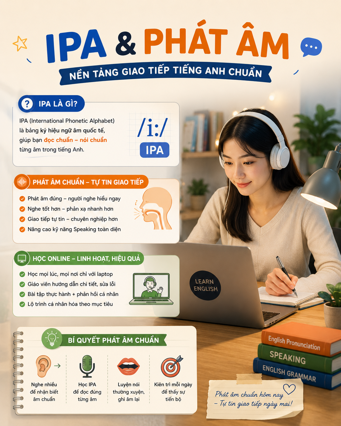 học phát âm tiếng Anh cho người mất gốc