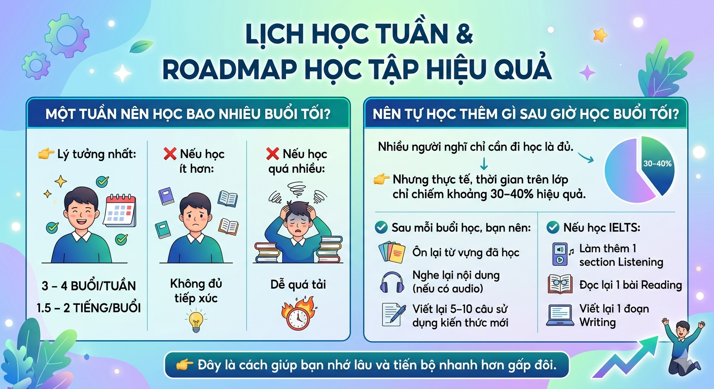 lịch học tiếng Anh buổi tối Phường Lâm Viên Đà Lạt