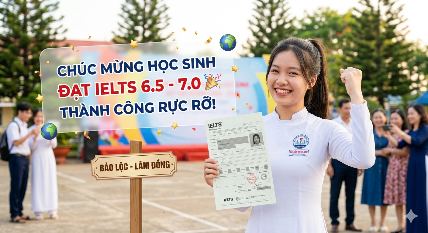 học sinh đạt ielts 6.5 7.0 từ cấp 3 thành công
