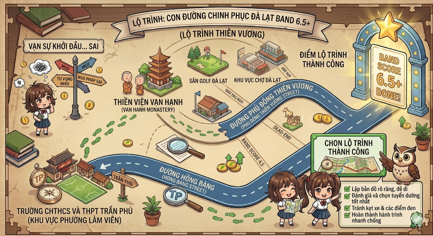 bản đồ trung tâm tiếng Anh gần Phường Lâm Viên Đà Lạt khoảng cách thuận tiện