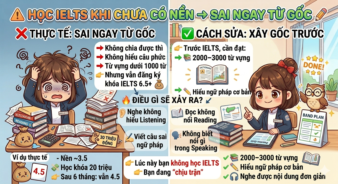 học ielts cấp 3 khi chưa có nền tiếng anh cơ bản