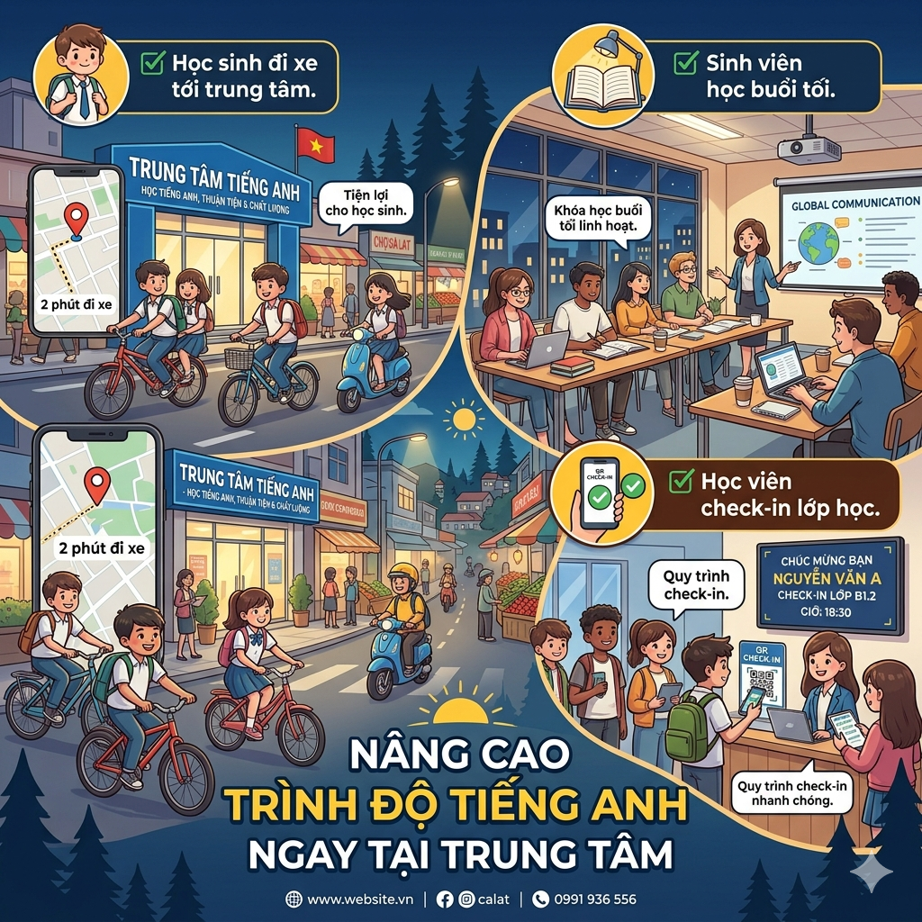 Học tại trung tâm tiếng Anh gần chợ Đà Lạt giúp tiết kiệm thời gian