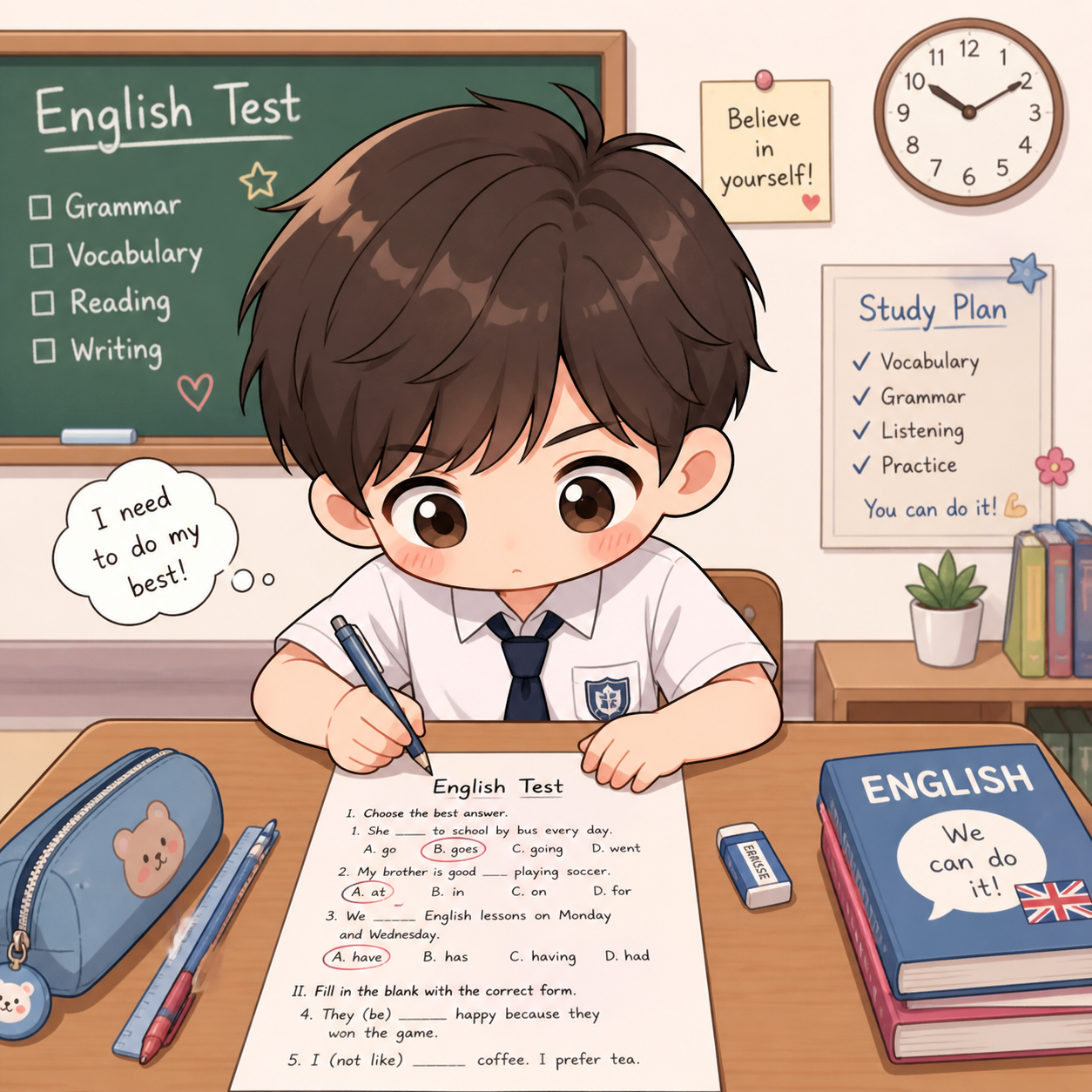 Test trình độ học tiếng Anh cho học sinh khu vực Phường Lâm Viên