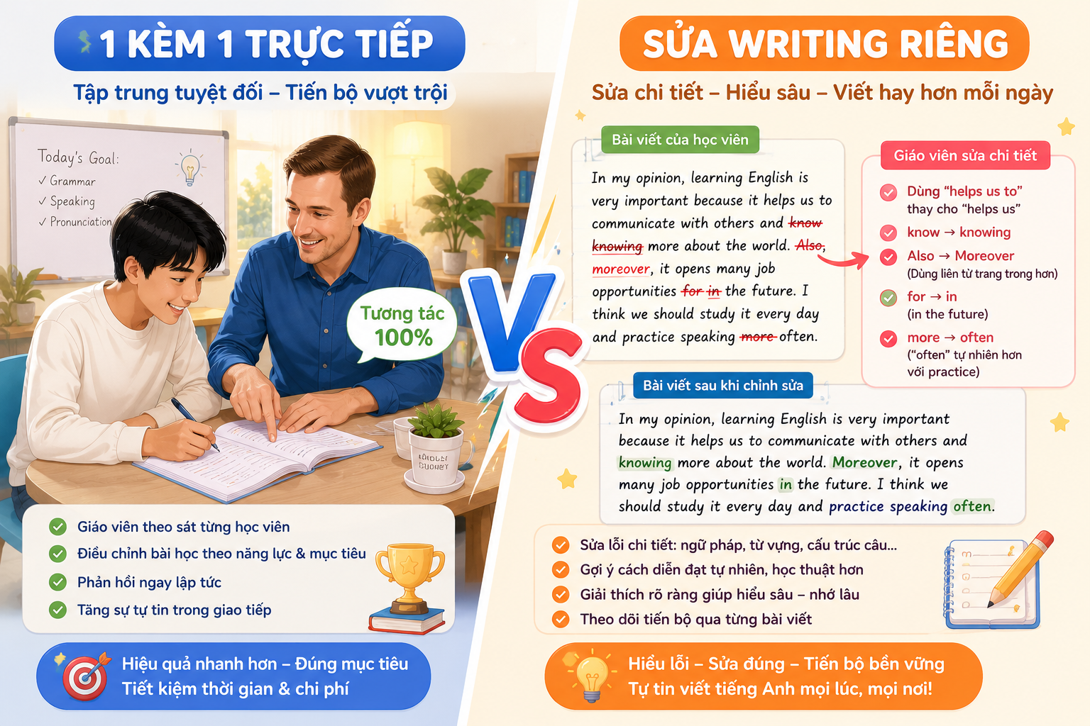 hoc ielts 1 kem 1 da lat