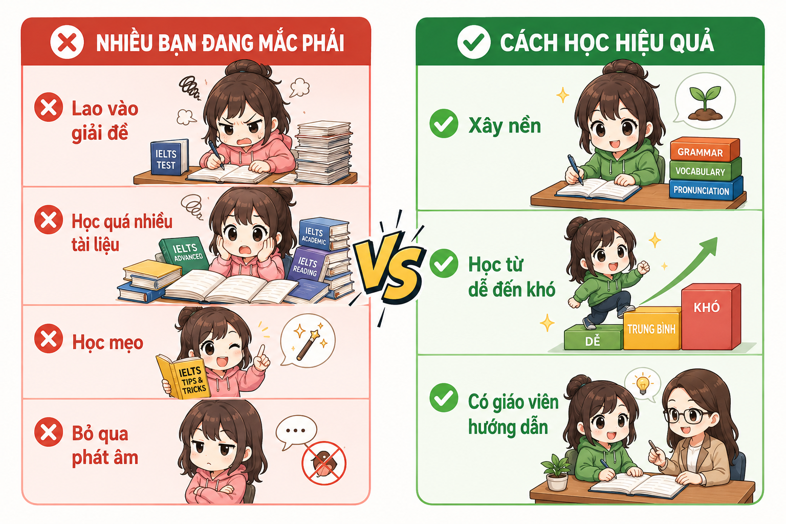 sai lầm khi học ielts cho người mất gốc