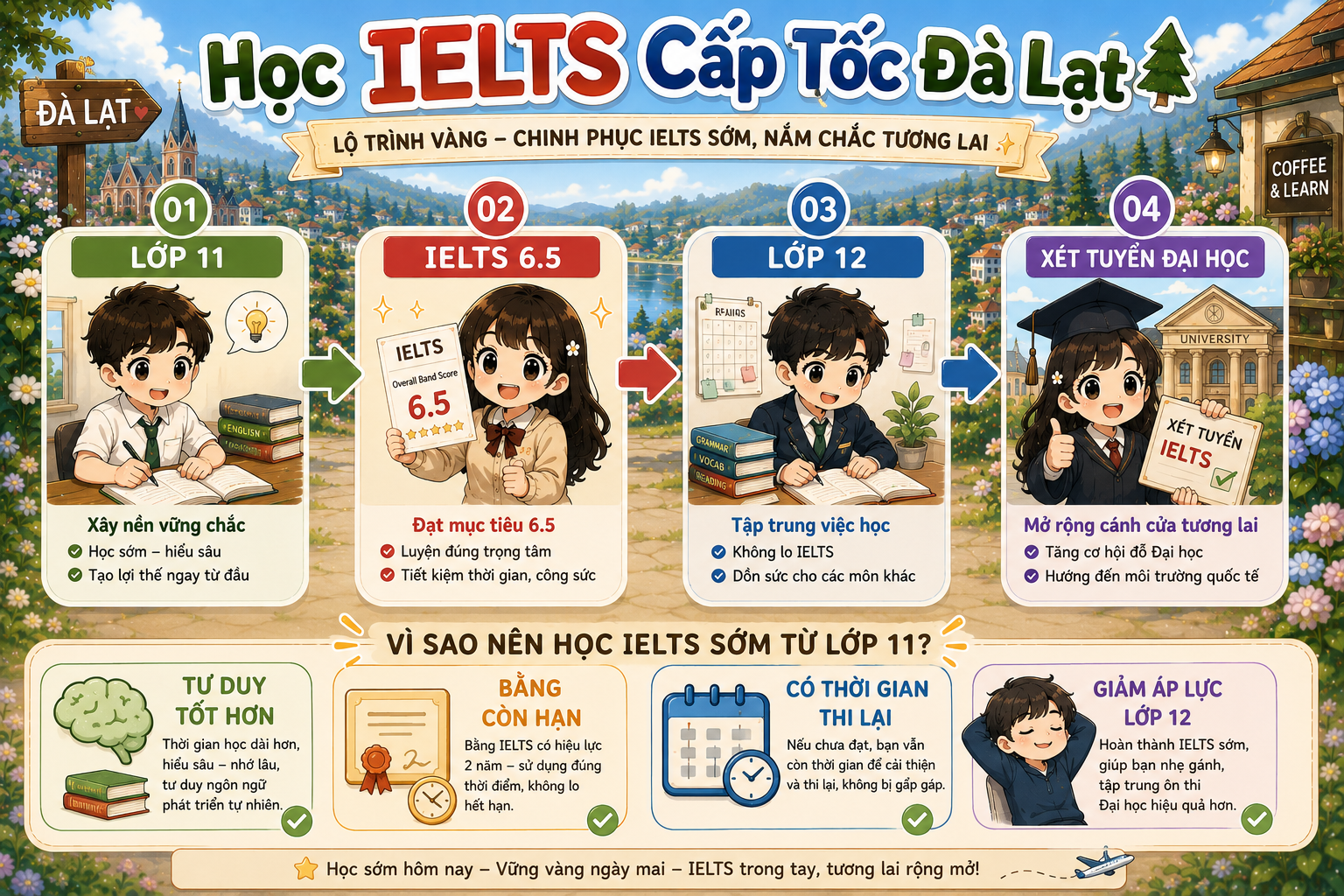 Lợi ích khi bắt đầu học IELTS từ lớp 11 tại Đà Lạt