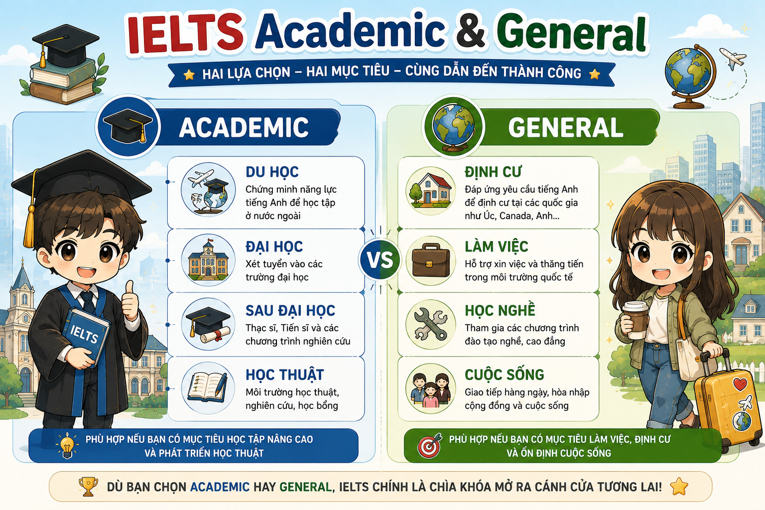 Tổng quan IELTS Academic và IELTS General