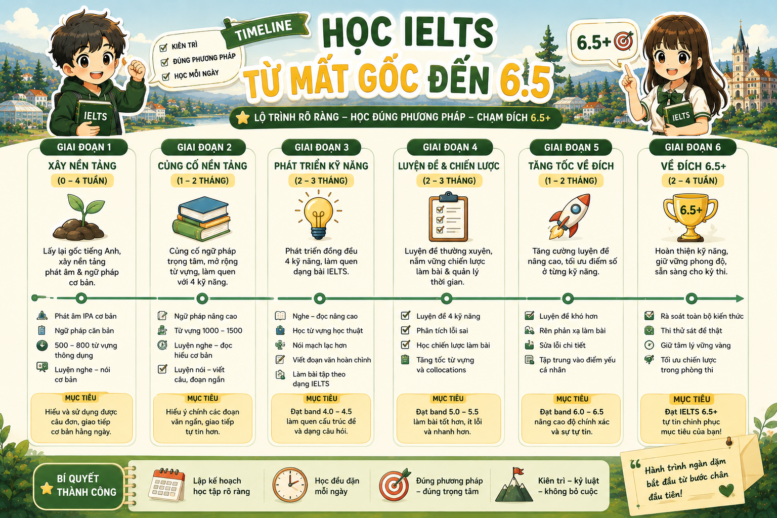 Lộ trình học IELTS từ mất gốc đến band 6.5