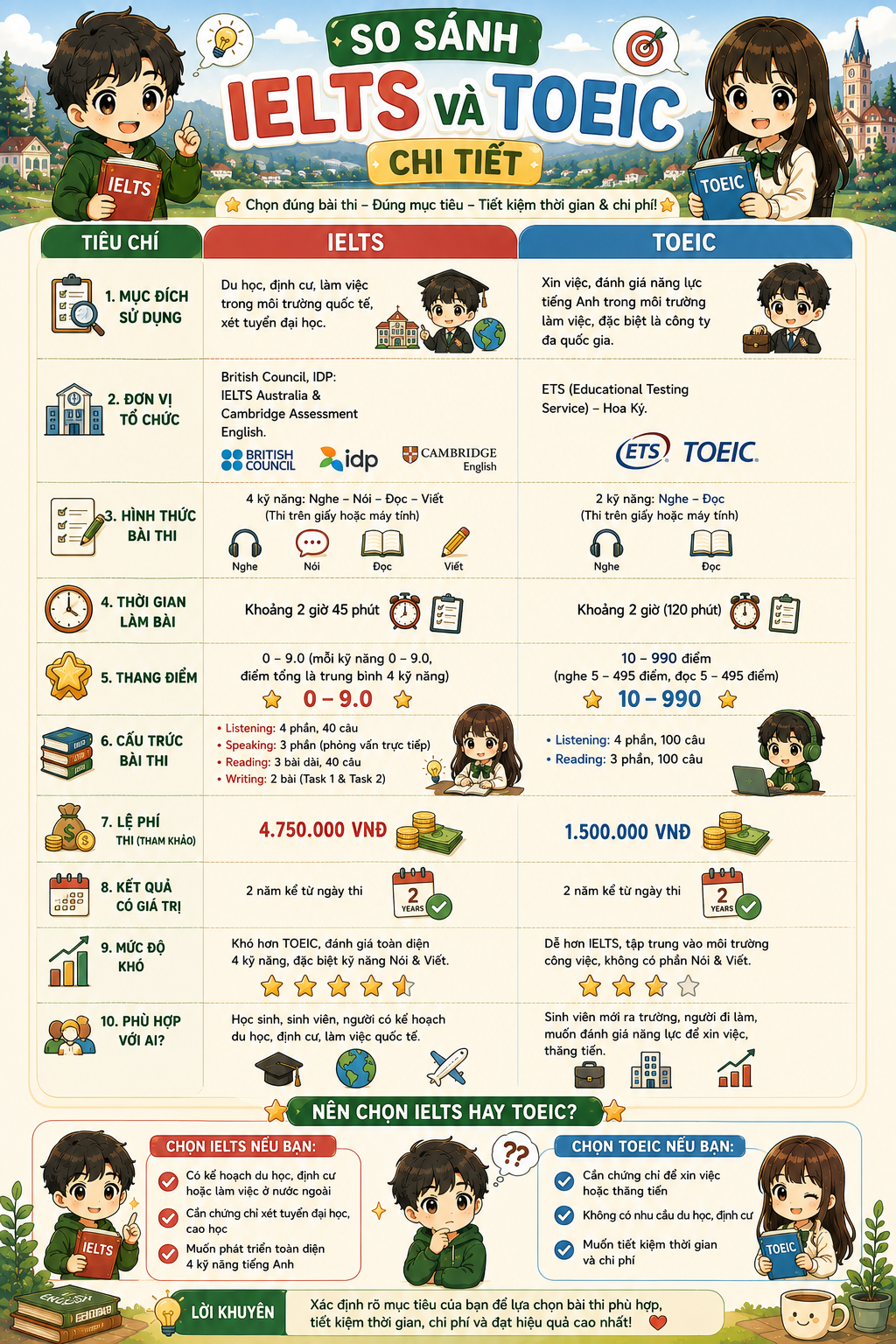 IELTS hay TOEIC nên học nếu đang sống tại Đà Lạt