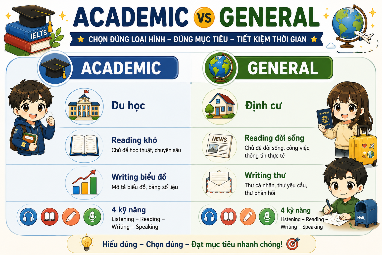 Nên chọn IELTS Academic hay IELTS General