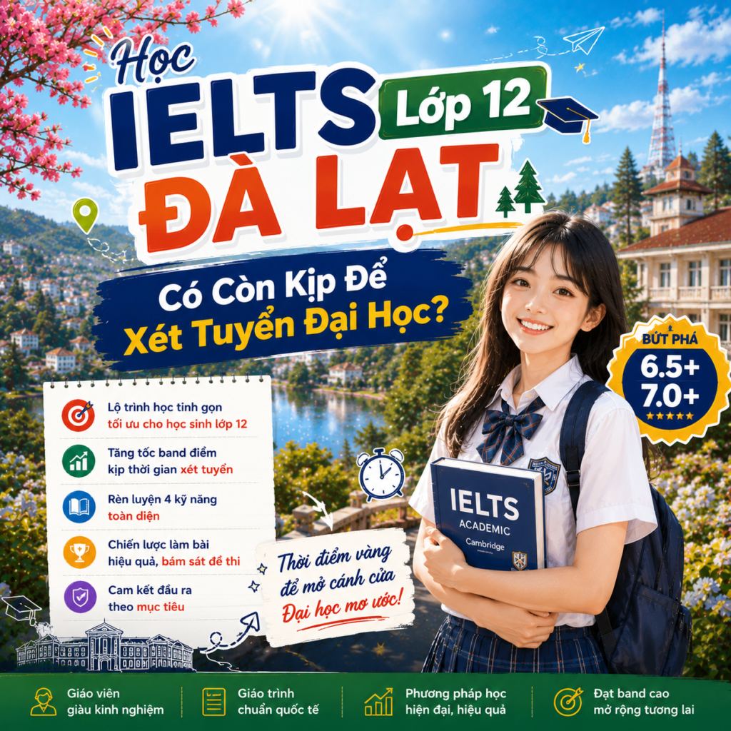 Học IELTS Lớp 12 Đà Lạt – Có Còn Kịp Để Xét Tuyển Đại Học?
