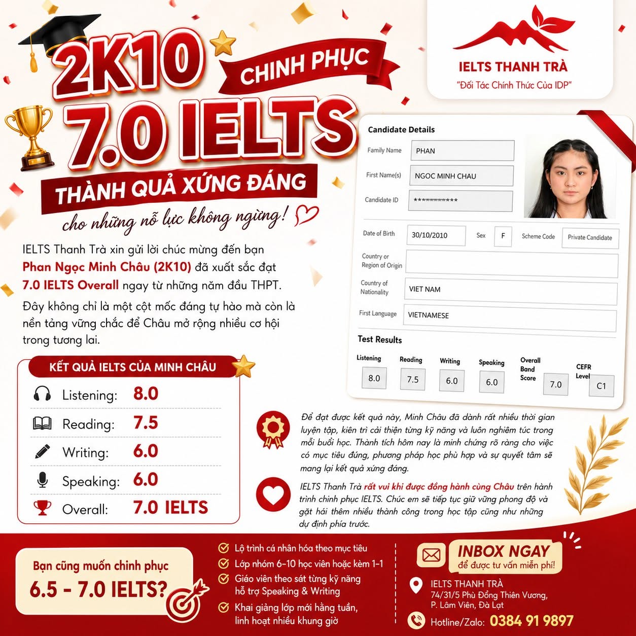 Học IELTS 7.0 tại Đà Lạt với lộ trình chinh phục band 7.0 hiệu quả