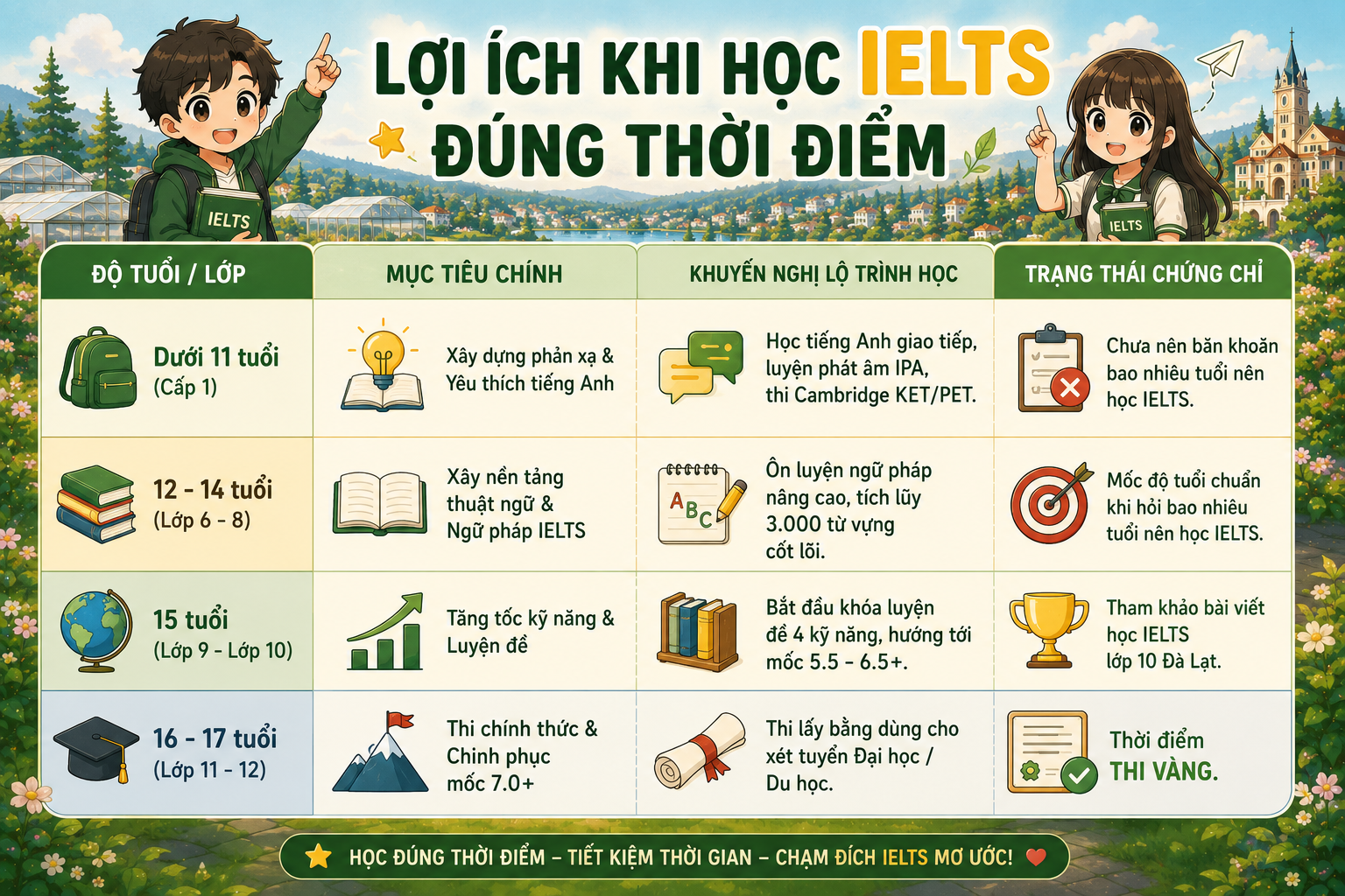 Bao nhiêu tuổi nên học IELTS? Thời điểm vàng cho học sinh