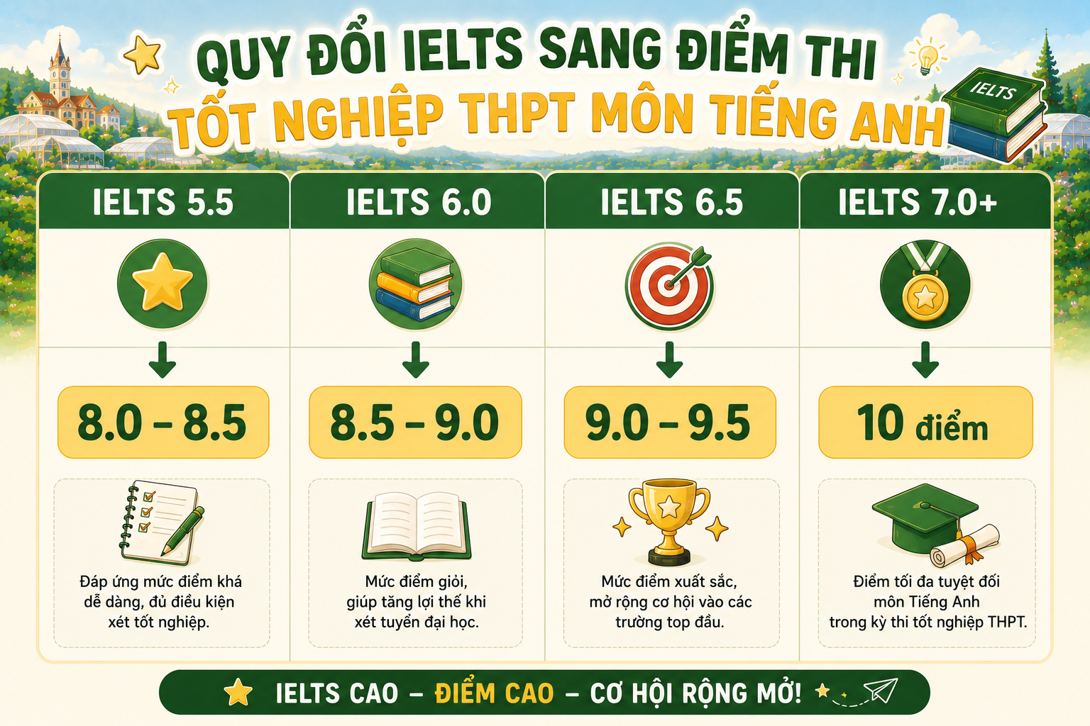 Bảng Quy Đổi Điểm IELTS
