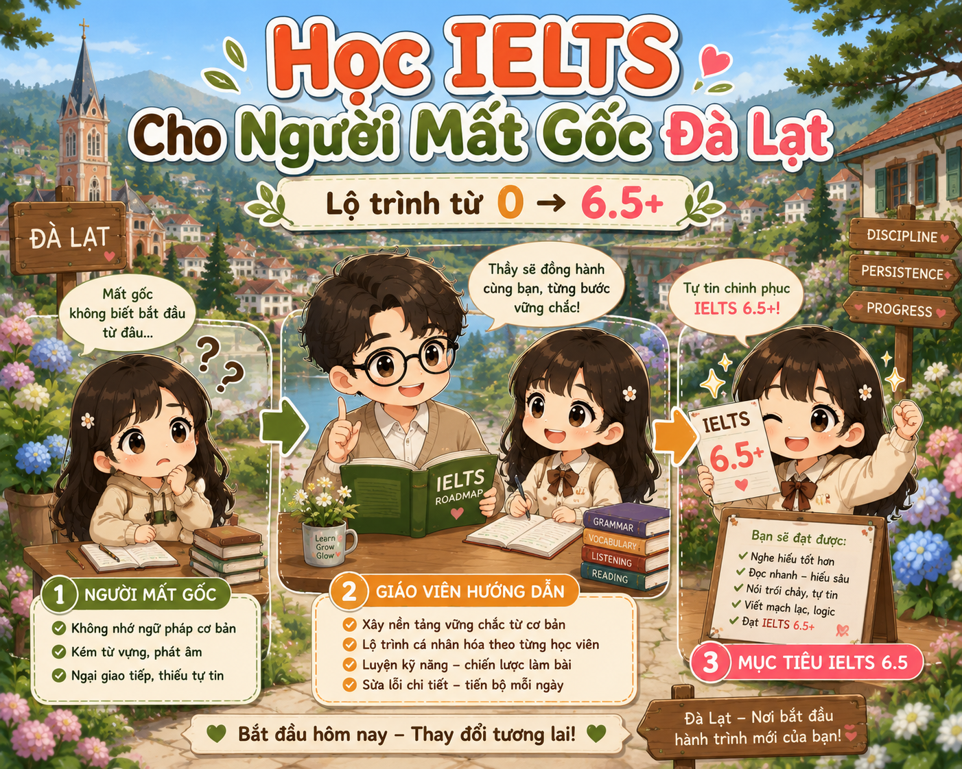 Học IELTS cho người mất gốc Đà Lạt với lộ trình từ cơ bản đến IELTS