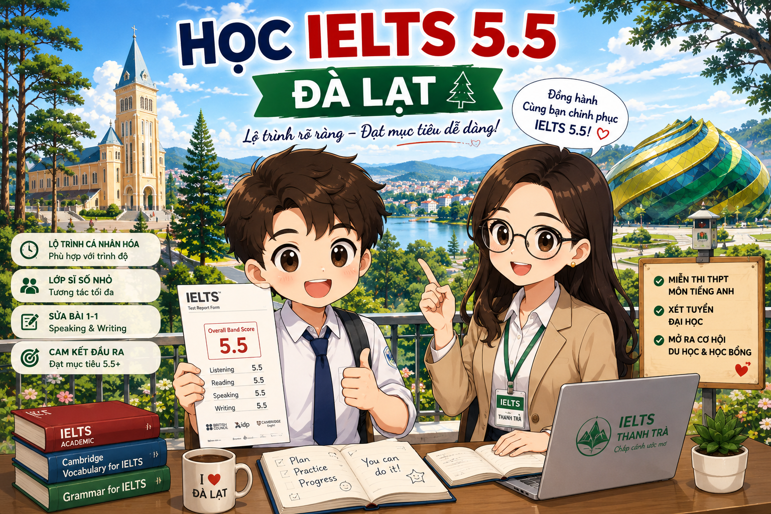 Học IELTS 5.5 Đà Lạt cho học sinh THPT tại trung tâm IELTS Thanh Trà
