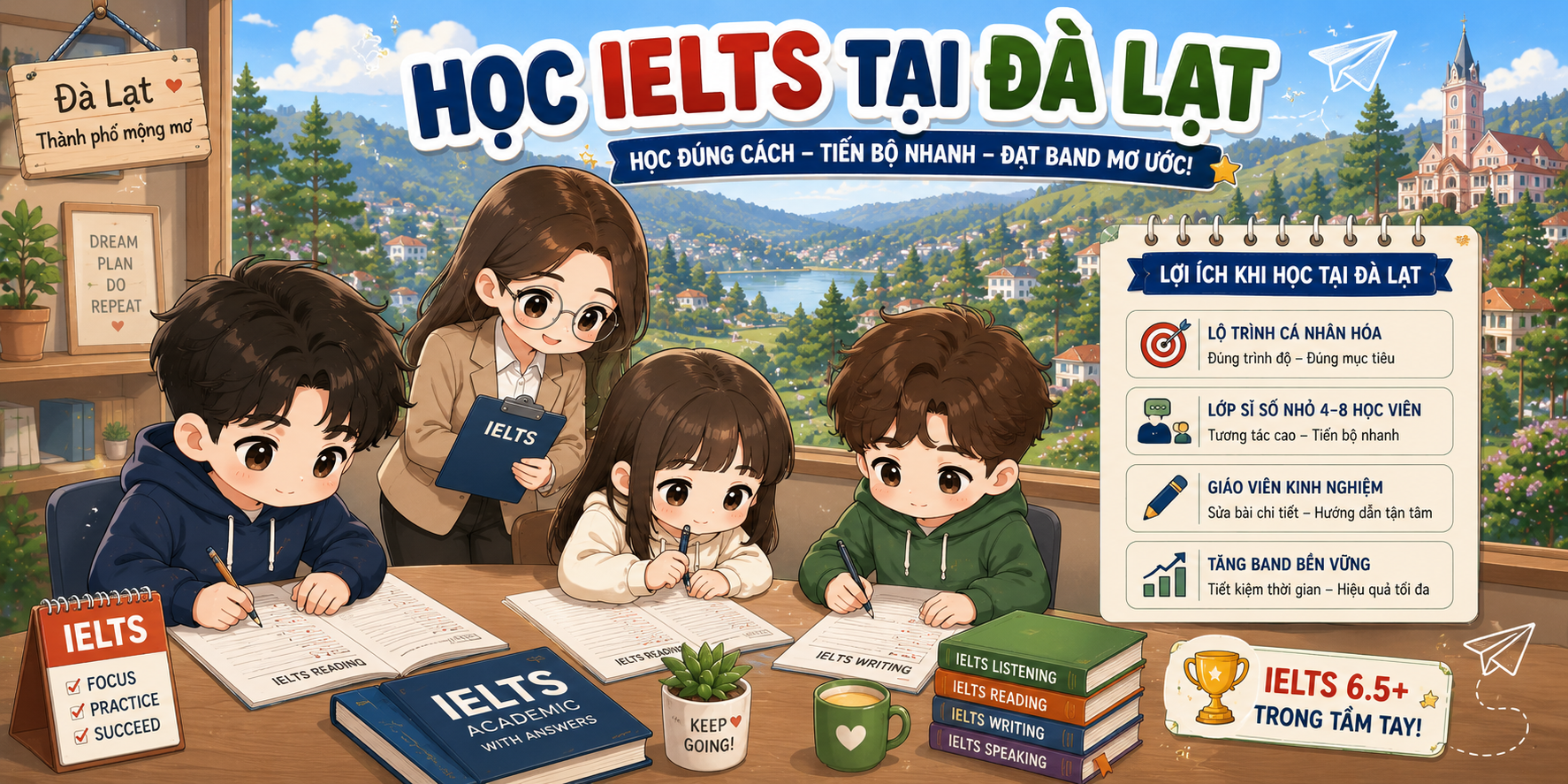 Test IELTS miễn phí Đà Lạt cùng giáo viên tại IELTS Thanh Trà