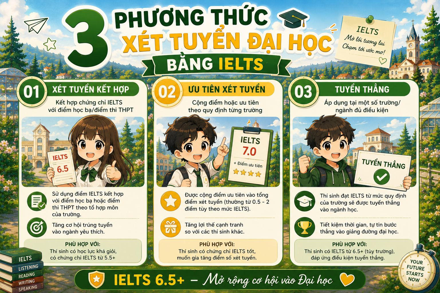 3 Phương Thức Xét Tuyển Đại Học Bằng IELTS