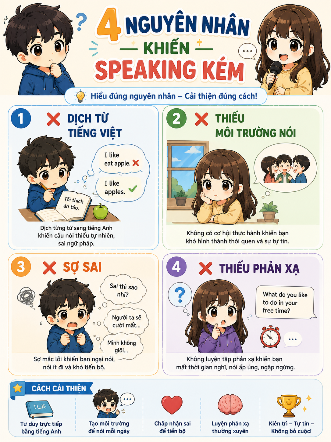 Các nguyên nhân khiến học viên Speaking IELTS Đà Lạt phản xạ chậm khi giao tiếp