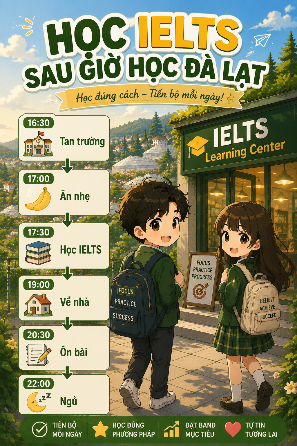 Lịch học IELTS sau giờ học tại Đà Lạt