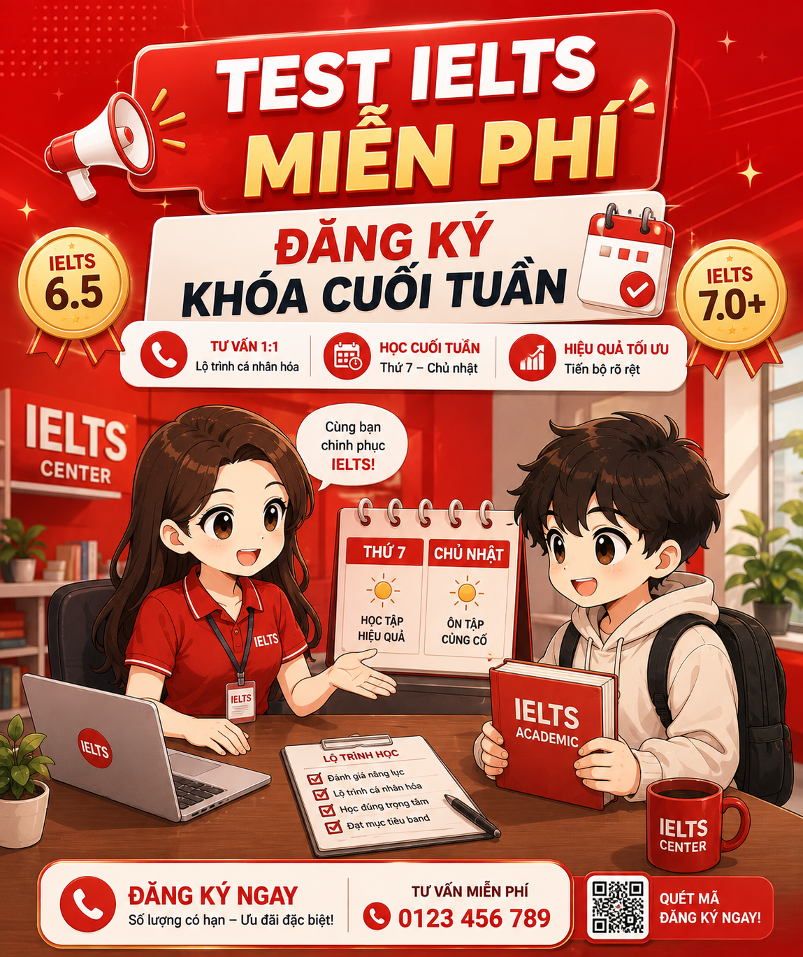 Đăng ký khóa IELTS cuối tuần Đà Lạt và test trình độ miễn phí