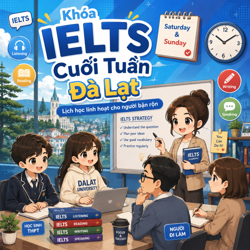 Khóa IELTS Cuối Tuần Đà Lạt Cho Người Bận Rộn – Lịch Học Linh Hoạt