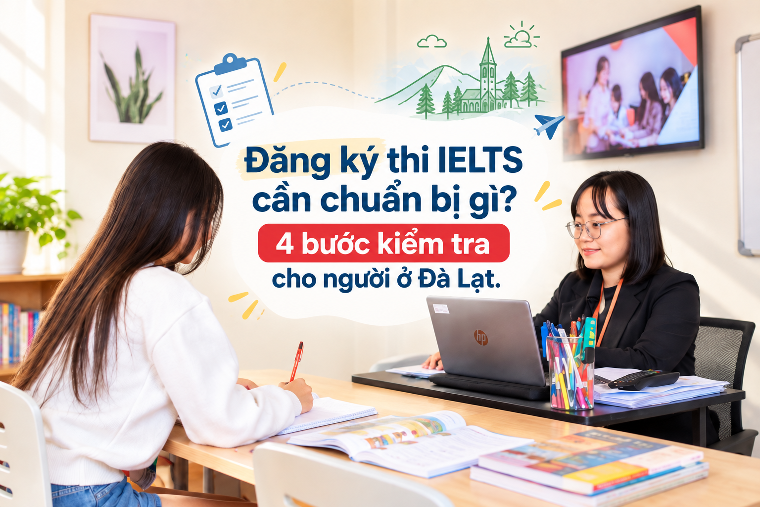 Đăng ký thi IELTS cần chuẩn bị gì? 4 bước kiểm tra cho người ở Đà Lạt