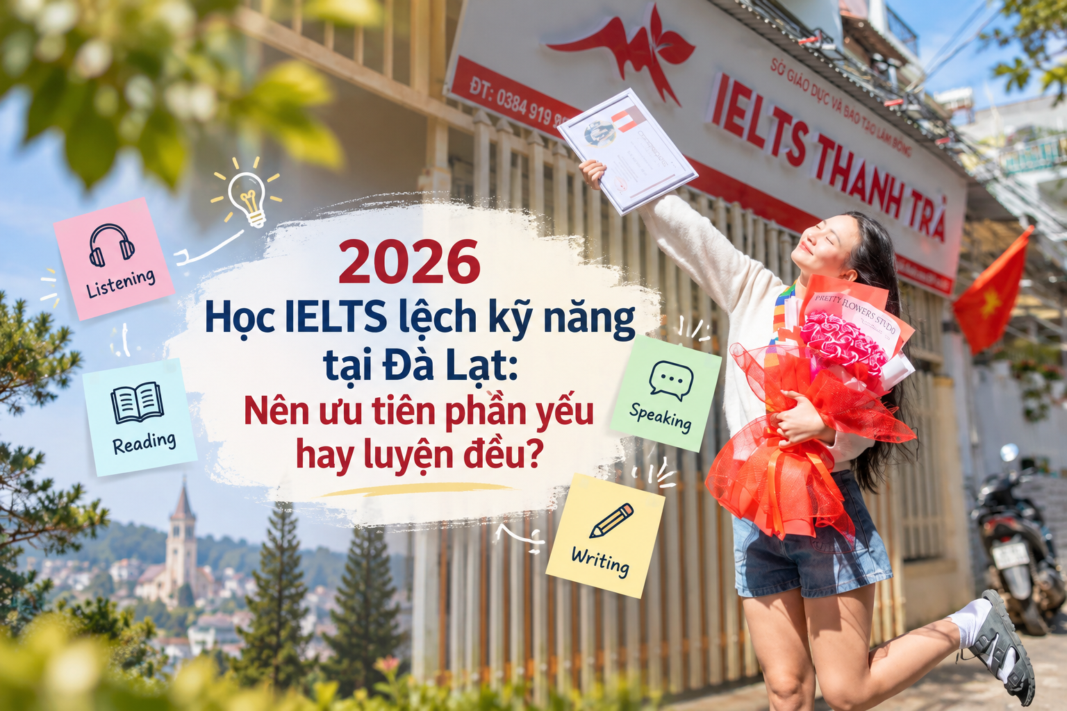2026 Học IELTS lệch kỹ năng tại Đà Lạt: Nên ưu tiên phần yếu hay luyện đều?
