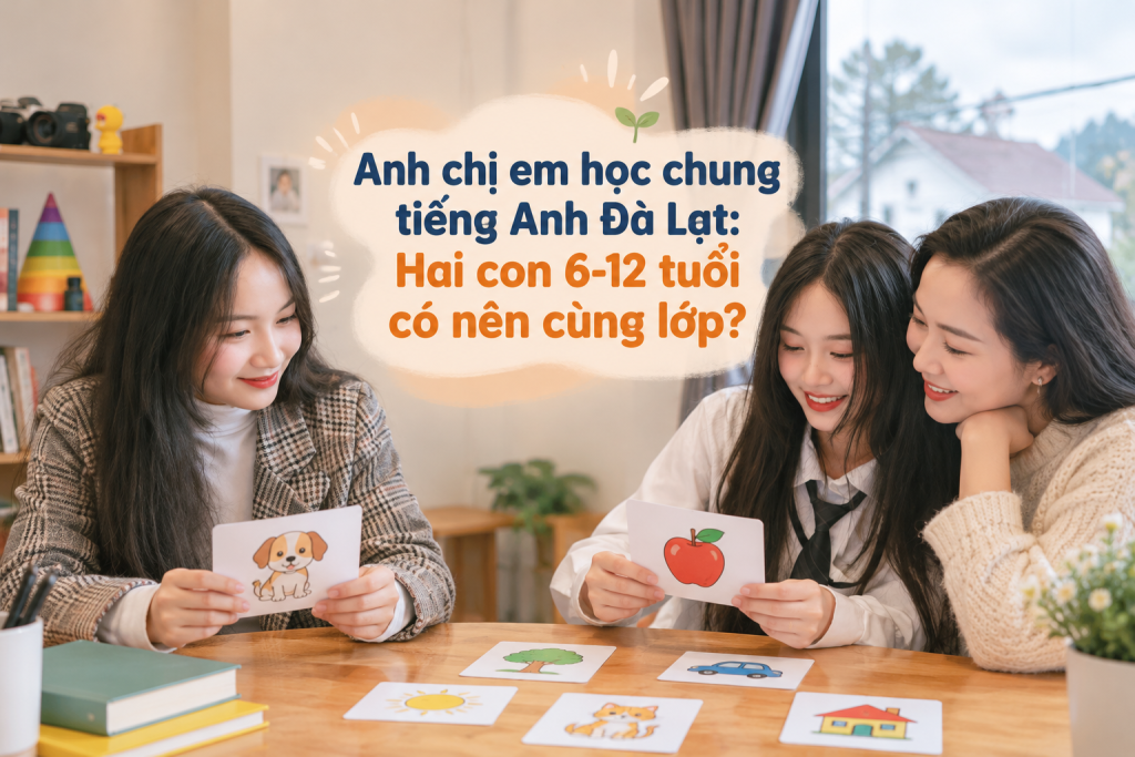 Anh chị em học chung tiếng Anh Đà Lạt: Hai con 6-12 tuổi có nên cùng lớp?
