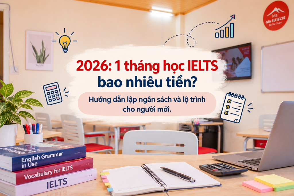 2026: 1 tháng học IELTS bao nhiêu tiền? Hướng dẫn lập ngân sách và lộ trình cho người mới