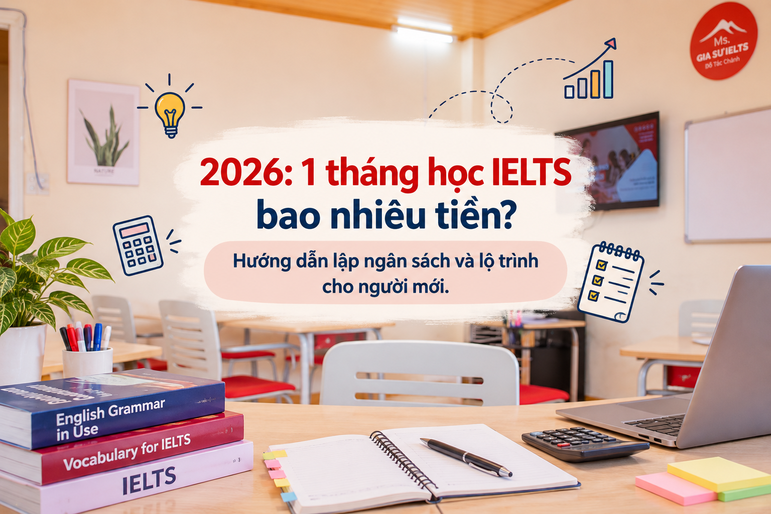 2026: 1 tháng học IELTS bao nhiêu tiền? Hướng dẫn lập ngân sách và lộ trình cho người mới
