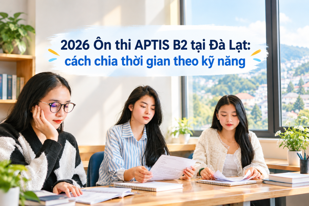 2026 Ôn thi APTIS B2 tại Đà Lạt: cách chia thời gian theo kỹ năng
